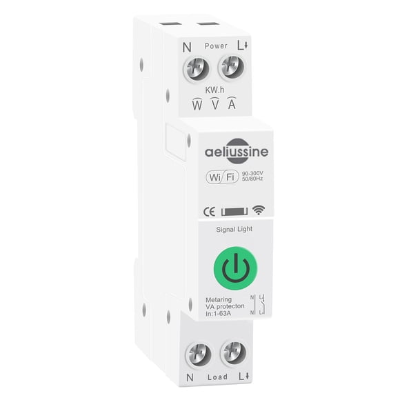 Interruptor inteligente WiFi aeliussine 1-63 A con control remoto