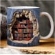thumbnail image 3 of Taza de estantería 3D, taza de estantería de biblioteca, taza de cerámica multiusos con diseño de espacio creativo, taza de café para amantes de los libros, taza de estantería linda (color: B, tamaño:, 3 of 6