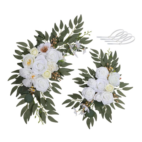 Arco De Boda Con Flores, Fondo Rústico Para Fiesta, Bricolaje, Ceremonia, Color Blanco