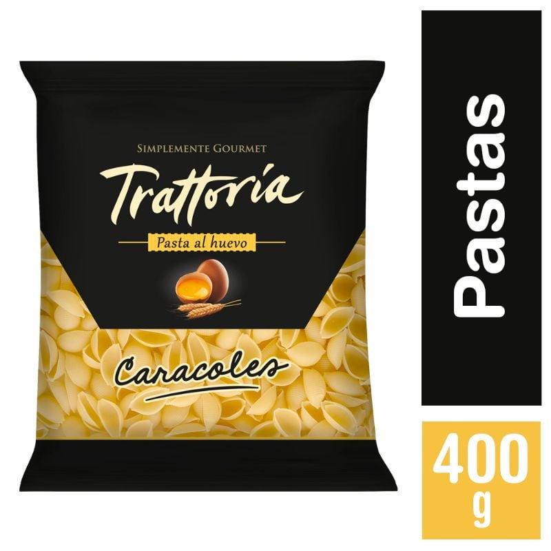 Fideo Pasta Al Huevo Caracoles Bolsa 400 g Trattoria