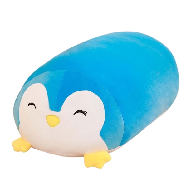 Lindo juguete de almohada de peluche, almohada de animales de peluche, cómoda, decoración del hogar para decoración de escritorio de fiesta de oficina pingüino azul