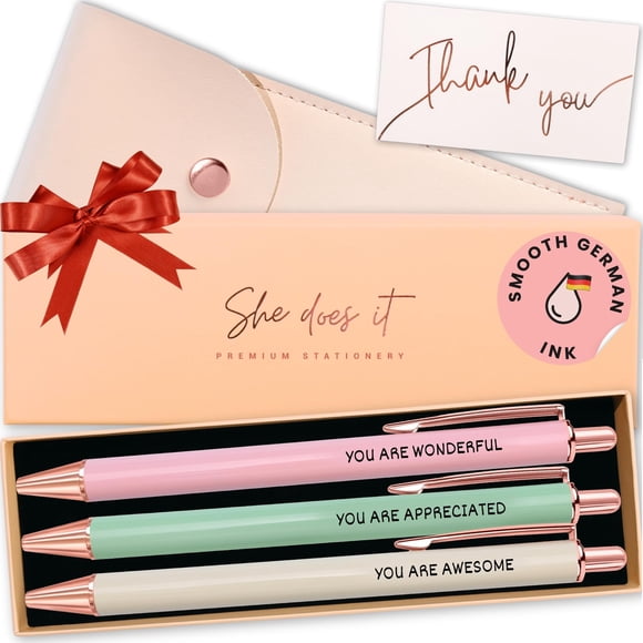 Set de bolígrafos She Does It Fancy para mujer con mensajes inspiradores