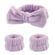 thumbnail image 1 of 3-Piece Spa Headband & Wristband Set: Super Cute & Soft Elastic Bow Headbands for Women & Girls - Highly Absorbent for Washing Face, Shower & Make Up, 1 of 5