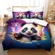 thumbnail image 2 of Juego de funda nórdica con estampado de panda gigante, funda de edredón adorable para la cama, funda de cama de microfibra ultrasuave con cremallera oculta, 3 piezas., 2 of 3