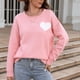 thumbnail image 3 of Suéter de mujer con cuello redondo y estampado de corazón, suéter de punto informal para el día de San Valentín, para otoño e invierno., 3 of 6