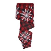 Magideal - Cinta De Navidad De 10 Yardas, Manualidades Diy, Decoración De Recorte De Borde Con Cable Para Regalos, Envoltorio Para El Pelo, Fabricación De Lazos, Negro Rojo