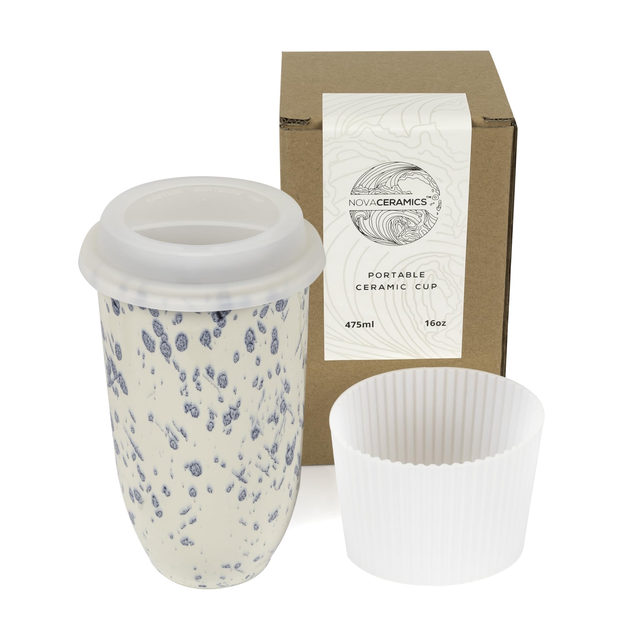 Taza De Café De Viaje Nova Ceramics, Vaso De Viaje, 475 Ml, Color Orquídea
