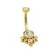 thumbnail image 1 of Piercing ombligo navel 10 mm titanio ASTM F136 G23 Zirconia dorado 14G, 1 of 3
