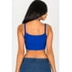 thumbnail image 2 of Saronite Top Corto de Tirantes Finos con Cuello Halter y Estampado de Canalé Liso, Talla Real (Mujer), 2 of 5