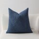 thumbnail image 1 of Xiao Hua Funda de almohada de pana - 40 x 40 cm, funda de almohada de tela de pana suave estilo bohemio con diseño de rayas texturizadas, decoración para el hogar estilo casa de campo, azul, 1 pieza, 1 of 3