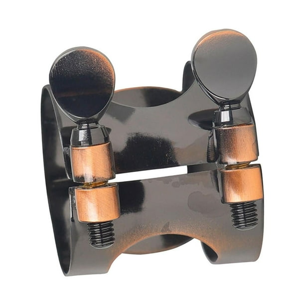 Ajuste de ligadura de saxofón Boquilla de saxofón Clip de latón ligero Tornillos dobles para instrumento de viento Saxofón Reemplazo de saxofón Tenor de cobre