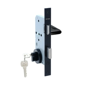 Stark Design - Cerradura De Embutir Puerta Acceso Principal. Cilindro Ambos Lados. Manilla Interior Derecha O Izquierda, Modelo: Tutu. (Negro Mate). Sku: Sde200-Bl.Kit.Tutu1/2