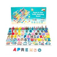 Genérico - Tablero Montessori Educativo Madera Letras Numeros Inicial