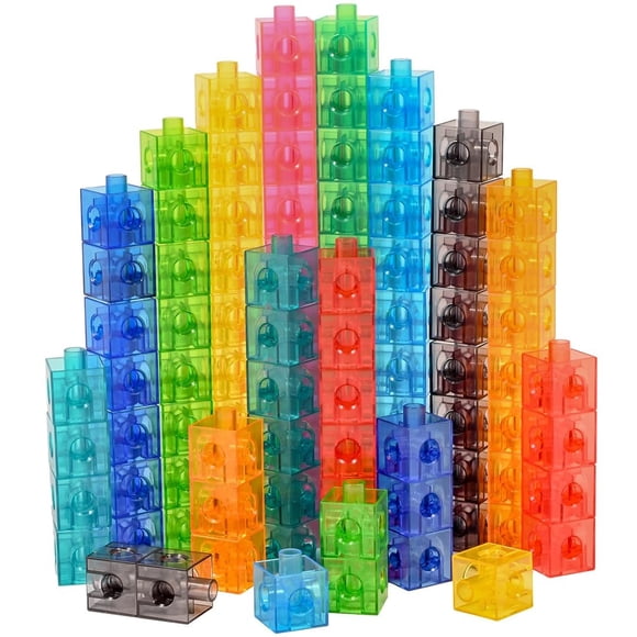 Juego de cubos de unión translúcidos para juguetes de construcción edxeducation