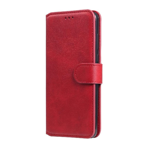 Funda Billetera para iPhone 14 con Porta Tarjetas y Soporte Ajustable Rojo
