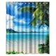 thumbnail image 1 of Cortina de ducha de verano con diseño de playa hawaiana, juego de cortinas de baño con ganchos, tamaño 60 x 72 pulgadas, 1 of 3