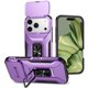 thumbnail image 1 of Funda Armada para iPhone 17 Pro Max con Tapa Deslizante y Soporte Magnético Giratorio Morado, 1 of 5