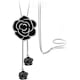 thumbnail image 1 of Rhinestone Negro Rose Colgante Largo Collar Mujeres Suéter Cadena Statehombrest Collar Gargantilla Ajustable Elegante Joyería Cristal Accesorios Dressy Collogatoion Invierno Noche Partey Boda Plata, 1 of 7