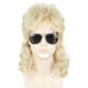 thumbnail image 1 of Peluca de disfraz LeMarnia Blonde Mullet, cabello rockero de los 80 para hombre, 1 of 6