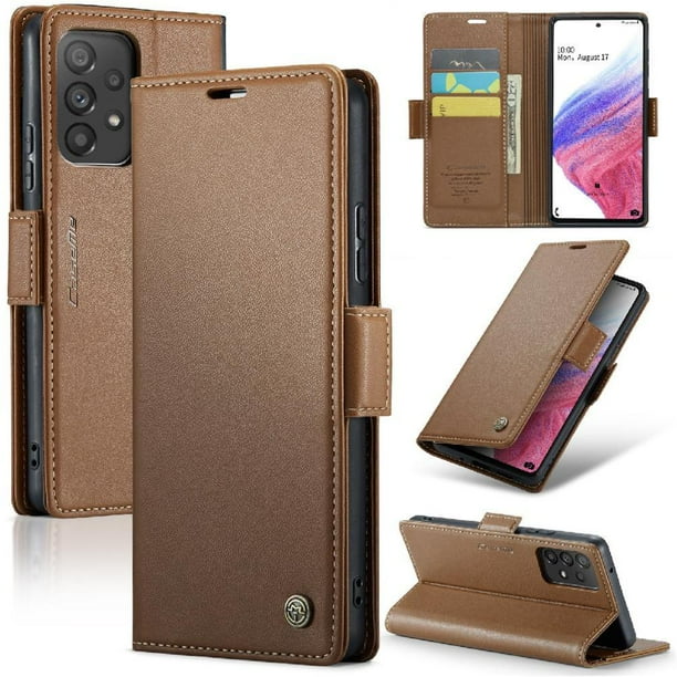 CaseMe tipo cartera Samsung Galaxy A53 5G con cierre magnético, RFID, tarjetero, soporte, carga inalámbrica