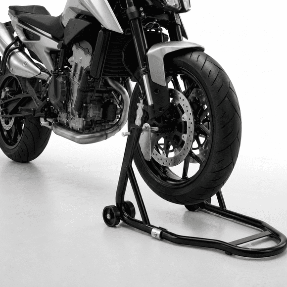 Caballete Delantero Universal Para Moto EOLAND Soporte Horquilla Ajustable 26 A 35 Cm Acero Tubular Reforzado Ruedas Hasta 150 Kg