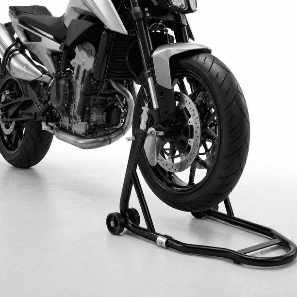 Caballete Delantero Universal Para Moto EOLAND Soporte Horquilla Ajustable 26 A 35 Cm Acero Tubular Reforzado Ruedas Hasta 150 Kg