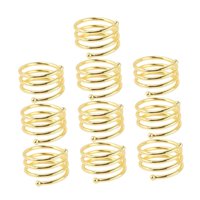 Magideal - 10 Piezas Anillos Para Servilletas Metálicos Hebillas Decorativas Sostenedores Estructura Resistente Diseño Minimalista Función Antideslizante Para Bo Oro