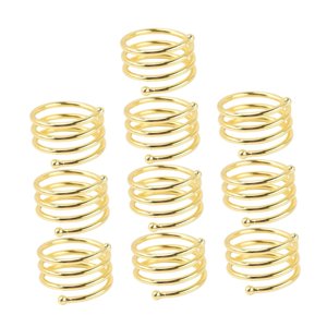 Magideal - 10 Piezas Anillos Para Servilletas Metálicos Hebillas Decorativas Sostenedores Estructura Resistente Diseño Minimalista Función Antideslizante Para Bo Oro