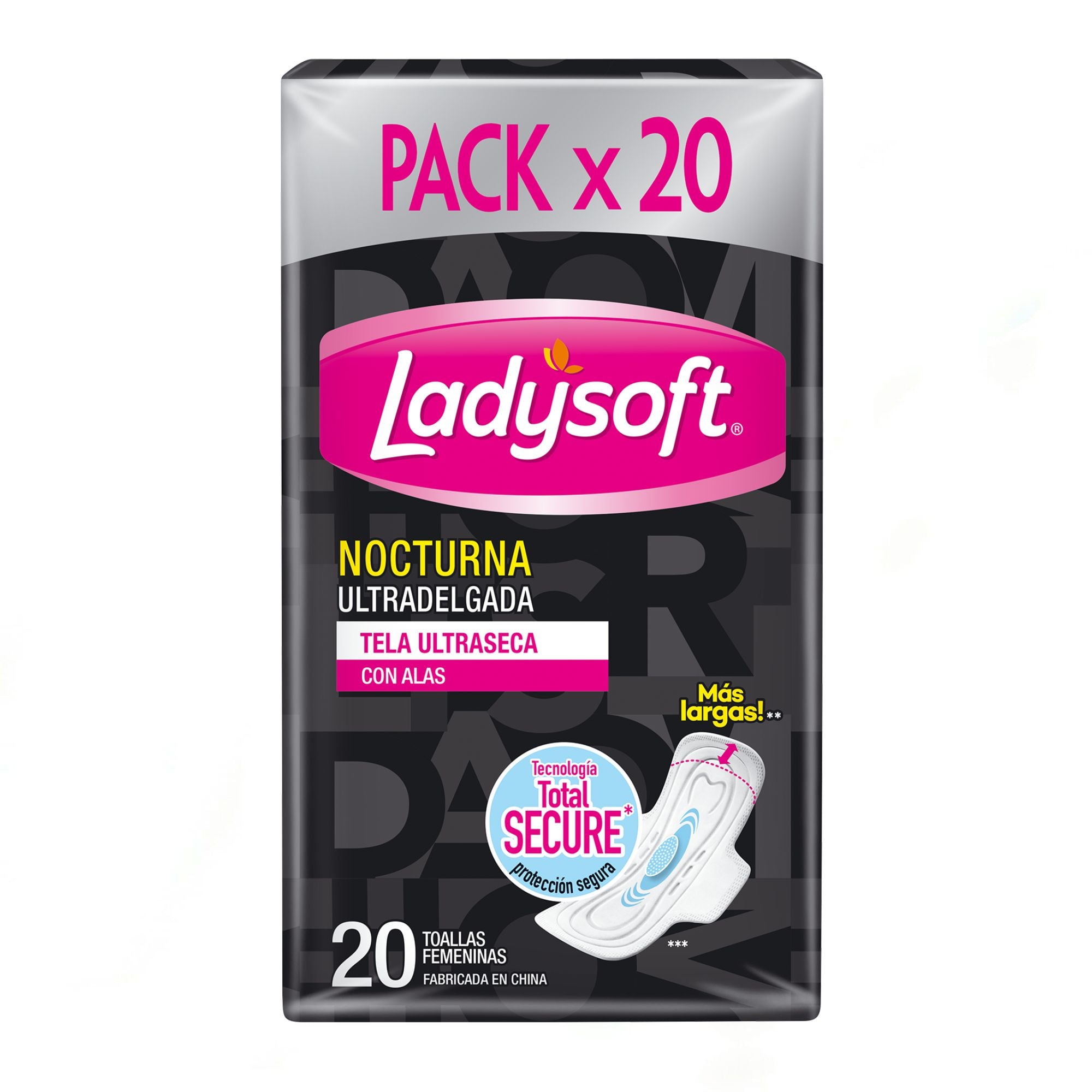 Toallas Higiénicas Ultra Delgadas Nocturnas 20 Un Ladysoft