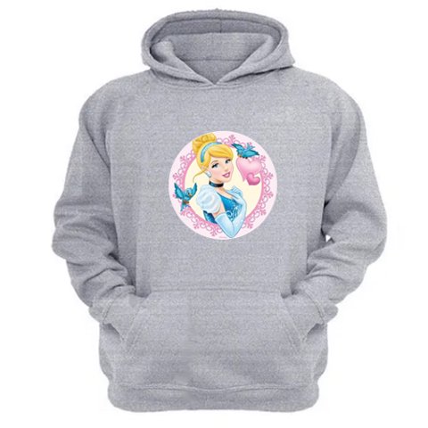 Genérico - Polerón Canguro Cenicienta Gris Claro Talla L Unisex