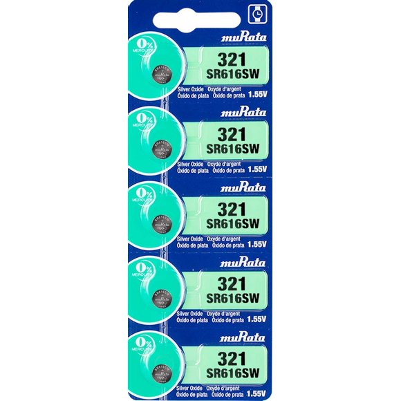 Batería Murata SR616SW 1,55 V Óxido de Plata (paquete de 5)