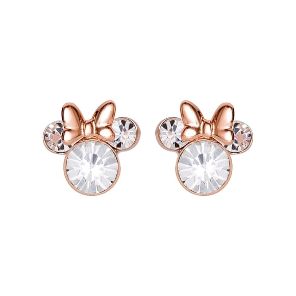 Aros Minnie Disney Plata 925 Baño Oro 14 KT Stud