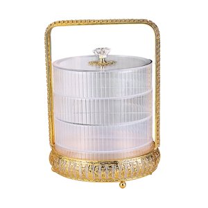 Magideal - Soporte Para Pasteles Con Tapa De Cúpula Acrílica Transparente, Soporte Para Cupcakes Con Asa Para Restaurantes, Panaderías, Regalo De Inauguración De Blanco 4 Capas