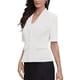 thumbnail image 4 of INSPIRE CHIC Blazer de Manga Corta para Mujer Verano Botón Casual de Negocios Oficina Traje Chaqueta XL Blanco Crema, 4 of 6