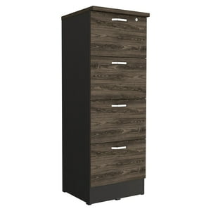 Fmfurniture - Cajonera 132,2X47X5X45 Cm Fm-005N Negro Y Café Oscuro
