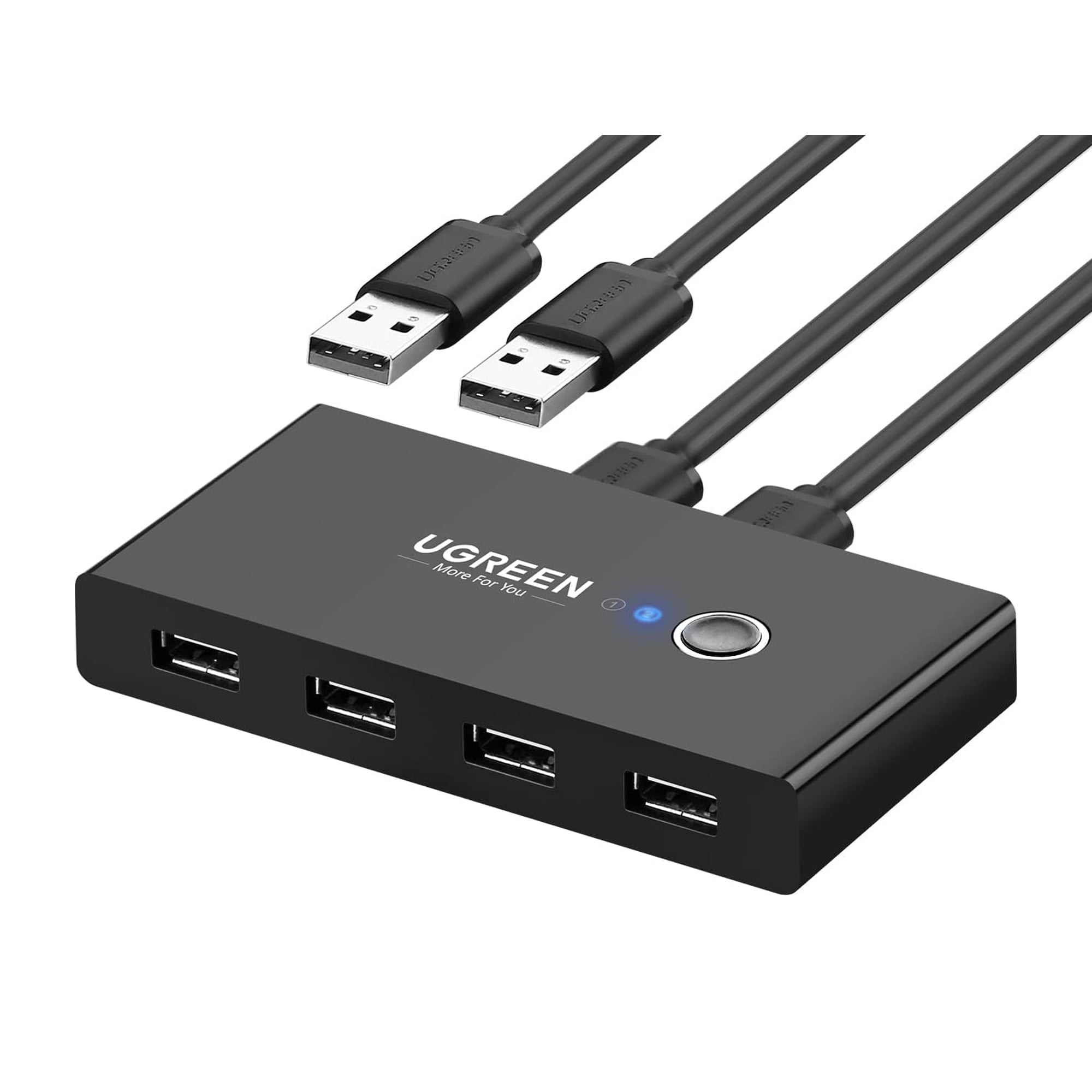 Selector De Interruptores Usb Ugreen Para 2 Ordenadores Y 4 Dispositivos Usb