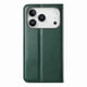 thumbnail image 4 of Funda tipo cartera para iPhone 17 Pro Max de piel con cierre magnético, ranuras para tarjetas y correa para la muñeca Verde, 4 of 6