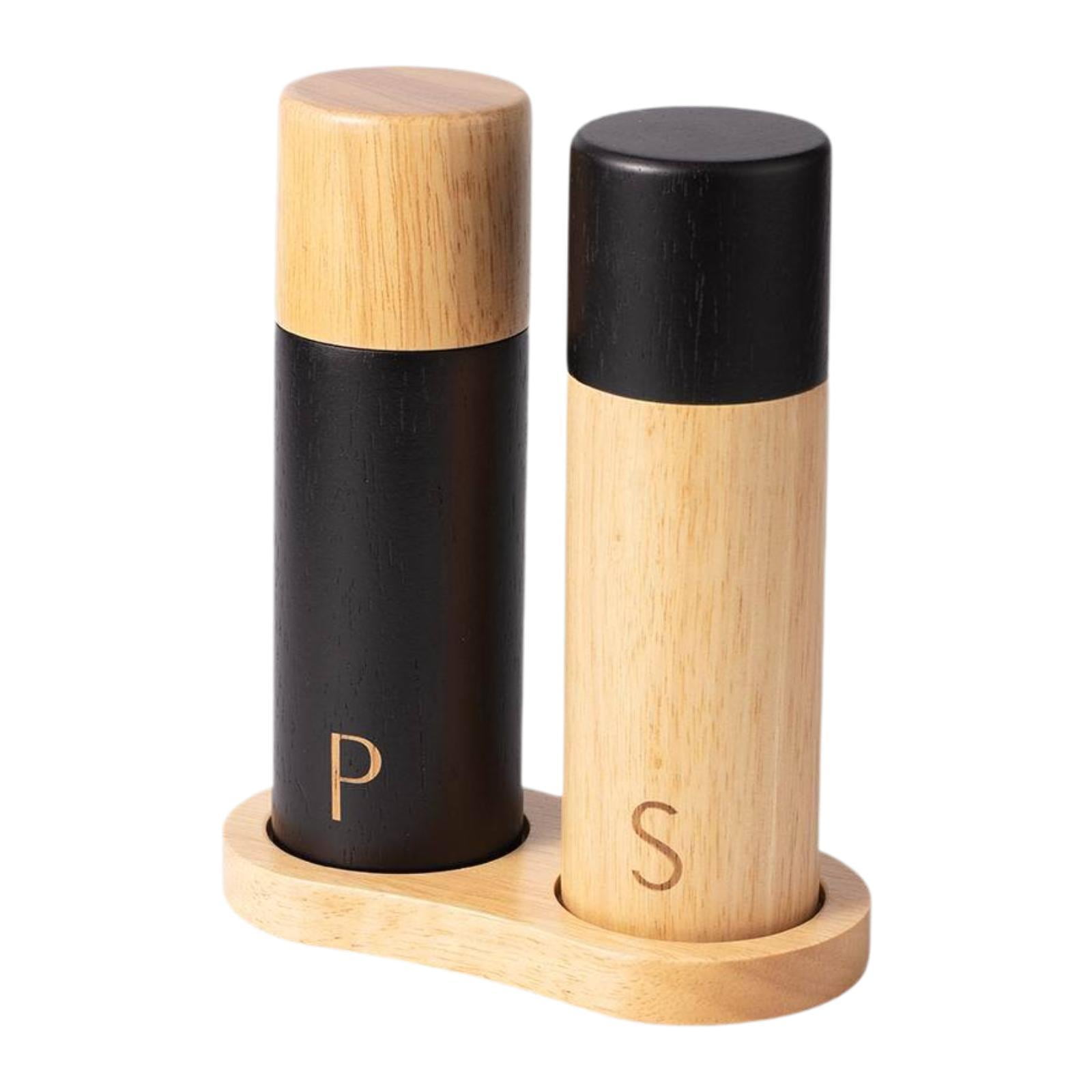 Bothyi - Molinillo De Sal Y Pimienta De Madera De Roble Molinillo De Especias Portátil Para Pimienta Sal De Cocina