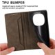 thumbnail image 2 of Funda tipo cartera con bloqueo RFID para Xiaomi Redmi Note 15 5G Con tapa abatible, portatarjetas, cierre magnético, TPU y soporte Marrón, 2 of 6