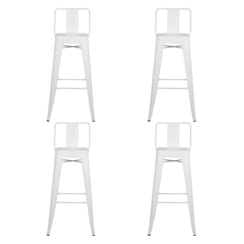 Topdeco - Pack 4 Pisos Tolix Blanco, Respaldo Bajo, Bar