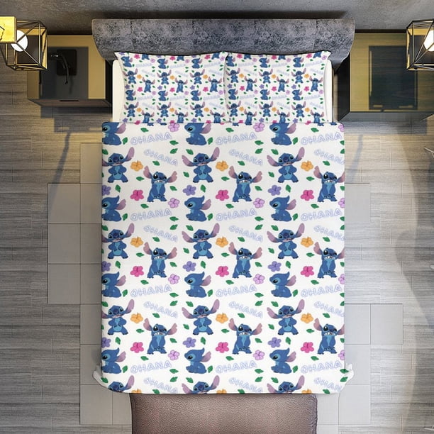Stitch OHANA CHANA 3 Pieces Duvet Cover Set Full Size Super Soft Fade Resistant Microfiber
