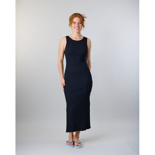 Vestido largo Negro Halter Rib Fantasy Negro Polemic