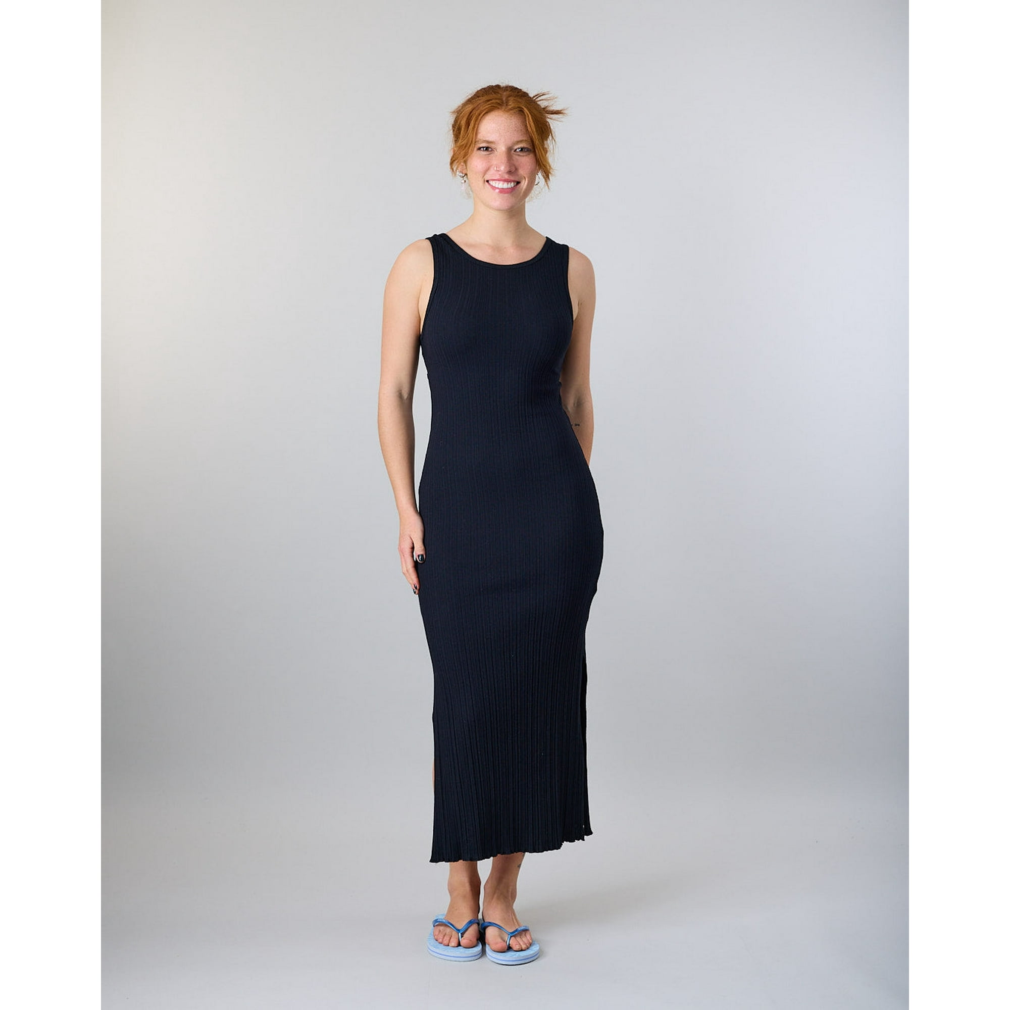 Vestido Largo Negro Halter Rib Fantasy Negro Polemic