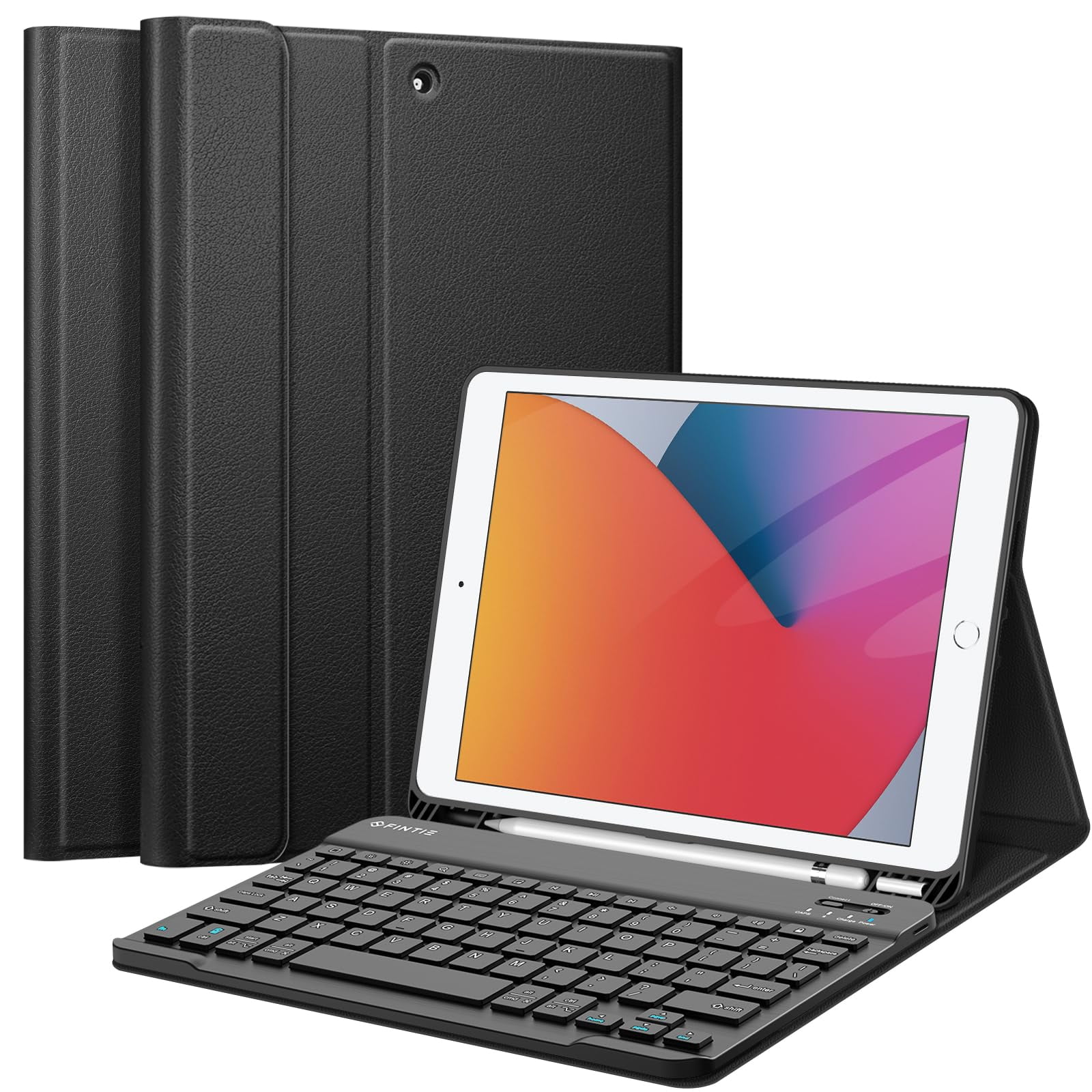 Funda Con Teclado Fintie Para Ipad De 9ª, 8ª Y 7ª Generación De 10,2 Pulgadas, Color Negro