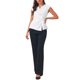 thumbnail image 2 of INSPIRE CHIC Blusas con Giro para Mujeres Cuello Entallado Manga Corta Camisas Casual de Trabajo M Blanco, 2 of 6