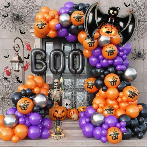 Kit de guirnaldas de globos para Halloween Adeyoo con 138 piezas