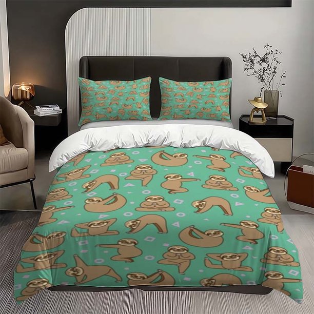 Lazy Yoga Theme Bedding Set Duvet Cover and Pillowcase Set