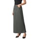 thumbnail image 4 of Falda lápiz de trabajo INSPIRE CHIC para mujer con cintura alta, bolsillos y abertura trasera, falda midi ajustada de oficina S Gris, 4 of 6