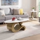 thumbnail image 2 of Modern Nesting Coffee Table Set of 2 End Table for Living Room, Oval and Round Table Set, Golden, 2 of 3