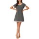 thumbnail image 1 of INSPIRE CHIC Camisón de Manga Corta para Mujer, Vestido de Dormir de Mezcla de Algodón Suave con Ribete en Contraste y Cuello en V para Primavera Verano XS Gris, 1 of 6